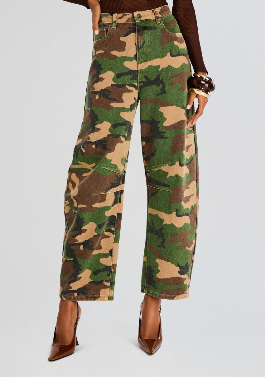 Marbel Mid Rise Barrel Jean