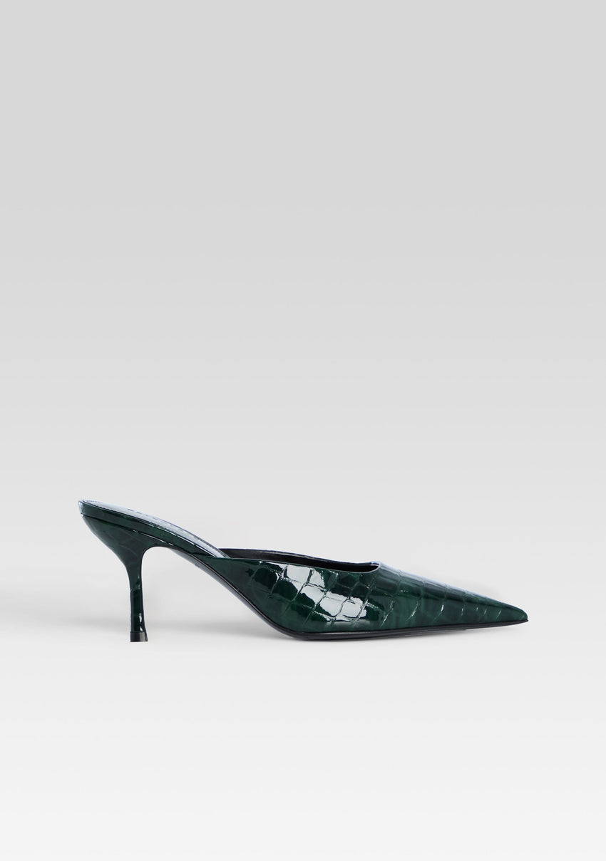 Francesca Leather Kitten Mule