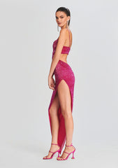 Topaz Glass Beaded Dress